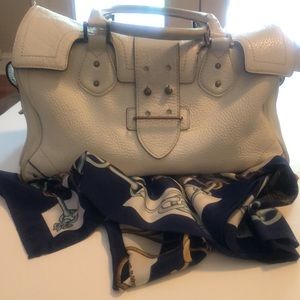 White J Crew Leather Handbag.